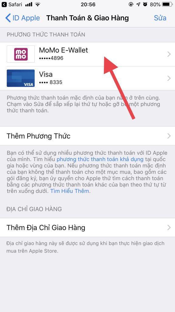 Liên kết MoMo với App Store